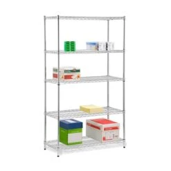 Honey-Can-Do 5-Tier Heavy-Duty Adjustable Shelving Unit With 800-lb Shelf Capacity, 18"W, Chrome (SHF-01441) -Prepa Furniture Shop 018146F0 0622 466C 9710C31FB8D905F3 s7