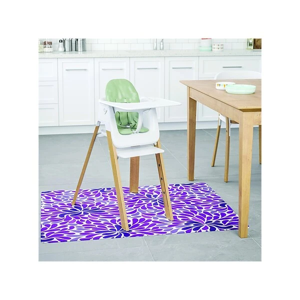 Deflect-O FashionMat Purple Rain Hard Floor Chair Mat, 35" X 40", Low-Pile, Purple/White Vinyl (CM3540PR) 3 Deflect-O FashionMat Purple Rain Hard Floor Chair Mat, 35" X 40", Low-Pile, Purple/White Vinyl (CM3540PR) - Image 3