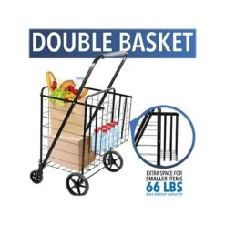 Mount-It! Rolling Utility Shopping Cart With Double Basket, 66 Lbs., Black (MI-907) 8 Mount-It! Rolling Utility Shopping Cart With Double Basket, 66 Lbs., Black (MI-907) -Prepa Furniture Shop 098BC2CF F2DE 4474 B81D34FF2E7719E6 s7