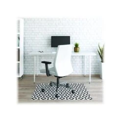 Deflect-O FashionMat Black Diamond Hard Floor Chair Mat, 35" X 40", Low-Pile, Black/White Vinyl (CM3540BD)