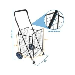 Mount-It! Small Rolling Utility Shopping Cart, 66 Lbs., Black (MI-907S) -Prepa Furniture Shop 11EA12B5 E179 45D9 B278771D8E4C4BE8 s7