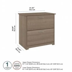 Bush Furniture Cabot 61.14" Storage Cabinet With 4 Shelves, Linen White Oak (WC31197-03) -Prepa Furniture Shop 12B2C59A 8D4D 43B7 AC9EA221673DACA3 s7