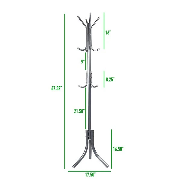 Mind Reader Alloy Collection Coat Stand, Metal, Silver (COATRACK11-SIL) 2 Mind Reader Alloy Collection Coat Stand, Metal, Silver (COATRACK11-SIL) - Image 2
