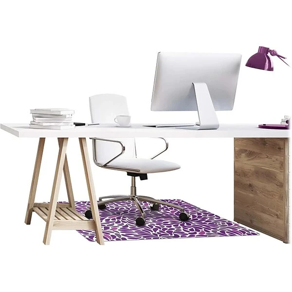Deflect-O FashionMat Purple Rain Hard Floor Chair Mat, 35" X 40", Low-Pile, Purple/White Vinyl (CM3540PR) 1 Deflect-O FashionMat Purple Rain Hard Floor Chair Mat, 35" X 40", Low-Pile, Purple/White Vinyl (CM3540PR)