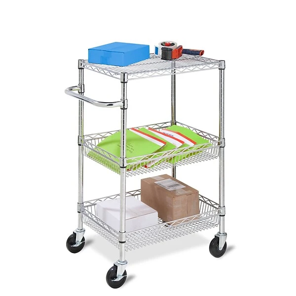 Honey-Can-Do 3 Shelf Storage Cart, 18"W, Chrome (CRT-01451) 5 Honey-Can-Do 3 Shelf Storage Cart, 18"W, Chrome (CRT-01451) - Image 5