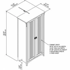 Bush Furniture Salinas 63" Storage Cabinet With 5 Shelves, Antique White (SAS332AW-03) -Prepa Furniture Shop 1AE76587 F4C0 40BC A5A190993C1406C0 s7