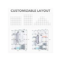 Mount-It! 69.7" X 42.1" Portable Closet Rack, White/Black, Plastic (WI-4031) -Prepa Furniture Shop 220BF064 3174 4BFF B919B9ABE678760A s7