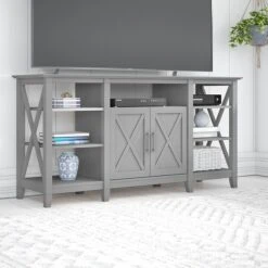 Bush Furniture Key West Console TV Stand, Screens Up To 65", Cape Cod Gray (KWV160CG-03)