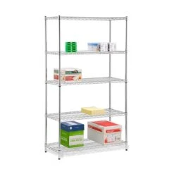 Honey-Can-Do 5-Tier Heavy-Duty Adjustable Shelving Unit With 800-lb Shelf Capacity, 18"W, Chrome (SHF-01441) -Prepa Furniture Shop 240AF288 5B48 4621 AFBA12AEA4CA4CA0 s7