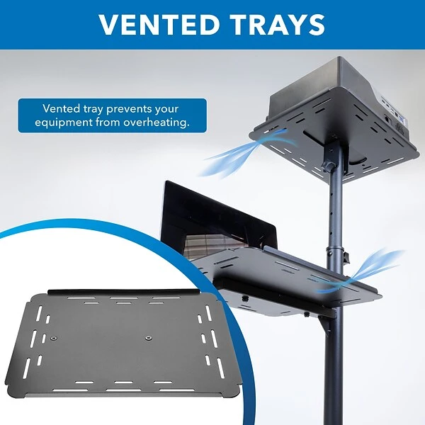 Mount-It! Mobile Projector Stand With Laptop Tray, Black (MI-7943) 8 Mount-It! Mobile Projector Stand With Laptop Tray, Black (MI-7943) - Image 8