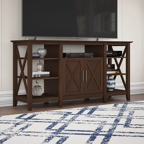 Bush Furniture Key West Manufactured Wood Console TV Stand, Screens Up To 65", Bing Cherry (KWV160BC-03) 1 Bush Furniture Key West Manufactured Wood Console TV Stand, Screens Up To 65", Bing Cherry (KWV160BC-03)