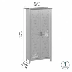 Bush Furniture Key West 66" Tall Storage Cabinet With Doors And 5 Shelves, Cape Cod Gray (KWS266CG-03) -Prepa Furniture Shop 2F7AA056 FE44 43DC A3B6840F8514E234 s7