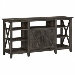 Bush Furniture Key West Tall TV Stand, Dark Gray Hickory, Screens Up To 65" (KWV160GH-03)