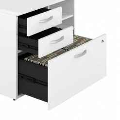 Bush Business Furniture Studio A 26" Office Storage Cabinet With 2 Shelves And Drawers, White (SDF130WHSU-Z) -Prepa Furniture Shop 37B7E2AA 84F3 42D8 B8D1CBA15FC3523A s7