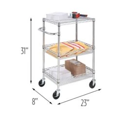 Honey-Can-Do 3 Shelf Storage Cart, 18"W, Chrome (CRT-01451) 14 Honey-Can-Do 3 Shelf Storage Cart, 18"W, Chrome (CRT-01451) -Prepa Furniture Shop 3951E98B 866A 4C8D 89EDA9223765DDDC s7