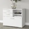 Bush Business Furniture Studio A 26" Office Storage Cabinet With 2 Shelves And Drawers, White (SDF130WHSU-Z)