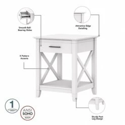 Bush Furniture Key West Manufactured Wood Console TV Stand, Screens Up To 65", Pure White Oak (KWS025WT) -Prepa Furniture Shop 42B427AF 4B4A 4EB5 BC402982BBADB3A0 s7