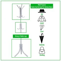 Mind Reader Alloy Collection Coat Stand, Metal, White (COATRACK11-WHT) -Prepa Furniture Shop 47C1E3EA E6C7 4BE6 86AA05348AE7DE03 s7