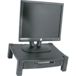 Single Level Platform Stand With Drawer, Black