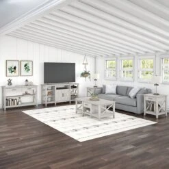 Bush Furniture Key West Tall TV Stand, Linen White Oak, Screens Up To 65" (KWV160LW-03) -Prepa Furniture Shop 49535AAC 7ABD 4BB6 A64F683852C73997 s7