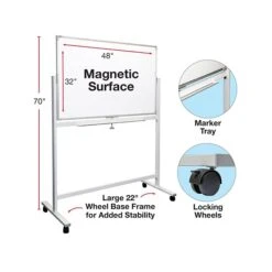 Excello Global Products Dry-Erase Mobile Whiteboard, Aluminum Frame, 48" X 32" (EGP-HD-0066) -Prepa Furniture Shop 56C3C616 8F38 49E1 8A13DD6E0BE4A888 s7