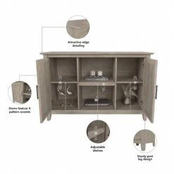 Bush Furniture Key West 66" Entryway Storage Set With Hall Tree, Shoe Bench, And 2-Door Cabinet, Washed Gray (KWS054WG) 9 Bush Furniture Key West 66" Entryway Storage Set With Hall Tree, Shoe Bench, And 2-Door Cabinet, Washed Gray (KWS054WG) -Prepa Furniture Shop 5CA3FFAF 6665 416D 9BD1EB4C5417AC02 s7