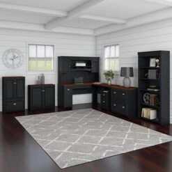 Bush Furniture Fairview Small Storage Cabinet With Doors, Antique Black/Hansen Cherry (WC53996-03) -Prepa Furniture Shop 5CD33248 3F12 4B56 BD647D754A895632 s7