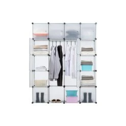 Mount-It! 69.7" X 42.1" Portable Closet Rack, White/Black, Plastic (WI-4031) -Prepa Furniture Shop 5E1C3318 7CA6 440D 886D32071F1A184C s7