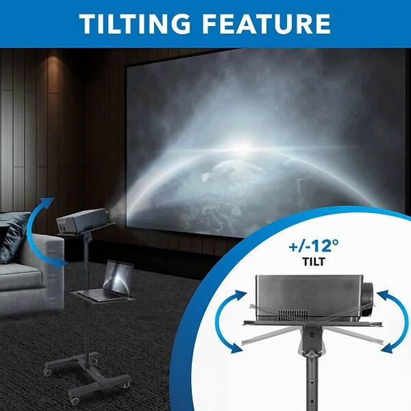 Mount-It! Mobile Projector Stand With Laptop Tray, Black (MI-7943) 7 Mount-It! Mobile Projector Stand With Laptop Tray, Black (MI-7943) - Image 7