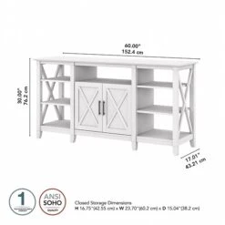 Bush Furniture Key West Manufactured Wood Console TV Stand, Screens Up To 65", Pure White Oak (KWV160WT-03) -Prepa Furniture Shop 6644F043 2152 4275 B9D861DD4114130E s7