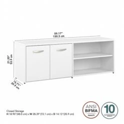 Bush Business Furniture Studio A 21" Low Storage Cabinet With 4 Shelves And Doors, White (SDS160WH-Z) -Prepa Furniture Shop 66731556 EDBE 458C 88AA06C58210B8E2 s7
