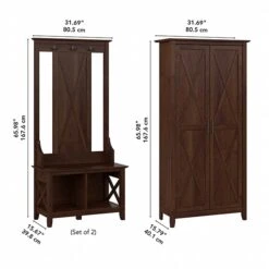 Bush Furniture Key West 66" Entryway Storage Set With Hall Tree, Shoe Bench, And Tall Cabinet, Bing Cherry (KWS057BC) 10 Bush Furniture Key West 66" Entryway Storage Set With Hall Tree, Shoe Bench, And Tall Cabinet, Bing Cherry (KWS057BC) -Prepa Furniture Shop 6BB42CC7 D977 4873 AFC25E05F65CCABD s7