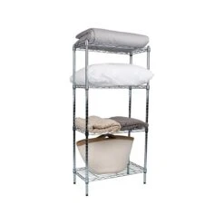 Mind Reader 4-Shelf Chromed Steel Storage Shelving Rack, 24"W, Silver (4TSHELVU-SIL) -Prepa Furniture Shop 6FE0C8A1 64C0 41BF BAC008ED7C216F36 s7