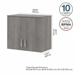 Bush Business Furniture Universal 24" Wall Cabinet With Doors And 2 Shelves, Platinum Gray (UNS428PG) -Prepa Furniture Shop 7733B85D 4B47 4EEB 83FA933F1A1050E8 s7