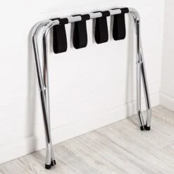 Honey-Can-Do Luggage Rack, 16"W, Chrome (TBL-01817) -Prepa Furniture Shop 774345B7 21C5 4F83 9D75A8C75A095D4A s7