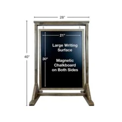 Excello Global Products Swinging Chalkboard Sidewalk Sign, Wood, 40" X 28" (EGP-HD-0090-OS)
