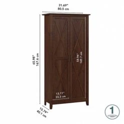 Bush Furniture Key West 65.98" Tall Storage Cabinet With Doors And 5 Shelves, Bing Cherry (KWS266BC-03) 9 Bush Furniture Key West 65.98" Tall Storage Cabinet With Doors And 5 Shelves, Bing Cherry (KWS266BC-03) -Prepa Furniture Shop 8DDD57EC 567C 4928 8757B1EBE916F215 s7