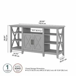 Bush Furniture Key West Console TV Stand, Screens Up To 65", Cape Cod Gray (KWV160CG-03) -Prepa Furniture Shop 93DC9992 6C5C 450C 822461F72C40A6B1 s7