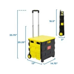 Mount-It! Mixed Materials Mobile Utility Cart, Yellow/Black (MI-905)