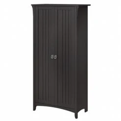 Bush Furniture Salinas 63" Storage Cabinet With 5 Shelves, Vintage Black (SAS332VB-03)
