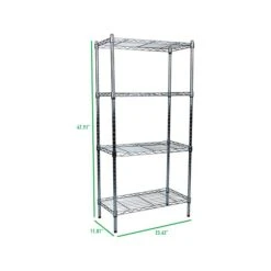 Mind Reader 4-Shelf Chromed Steel Storage Shelving Rack, 24"W, Silver (4TSHELVU-SIL) -Prepa Furniture Shop A07A92D3 2B93 400A 9570915C3FE56CE1 s7