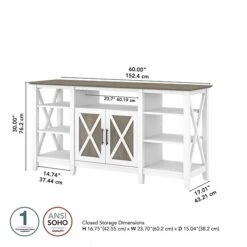 Bush Furniture Key West Console TV Stand, Screens Up To 65", Shiplap Gray/Pure White (KWV160G2W-03) -Prepa Furniture Shop A5ED5801 9830 4122 9E869D25A32C48C3 s7