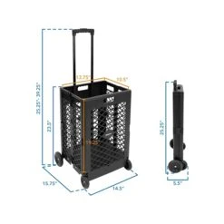 Mount-It! Mixed Materials Mobile Utility Cart, Black (MI-906)