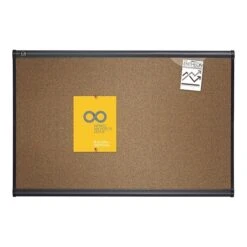 Quartet Prestige Cork Bulletin Board, Graphite Frame, 4' X 3' (QTB244G)
