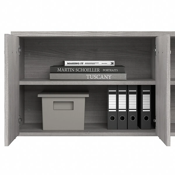 Bush Business Furniture Studio A 21" Low Storage Cabinet With 4 Shelves And Doors, Platinum Gray (SDS160PG-Z) 7 Bush Business Furniture Studio A 21" Low Storage Cabinet With 4 Shelves And Doors, Platinum Gray (SDS160PG-Z) - Image 7