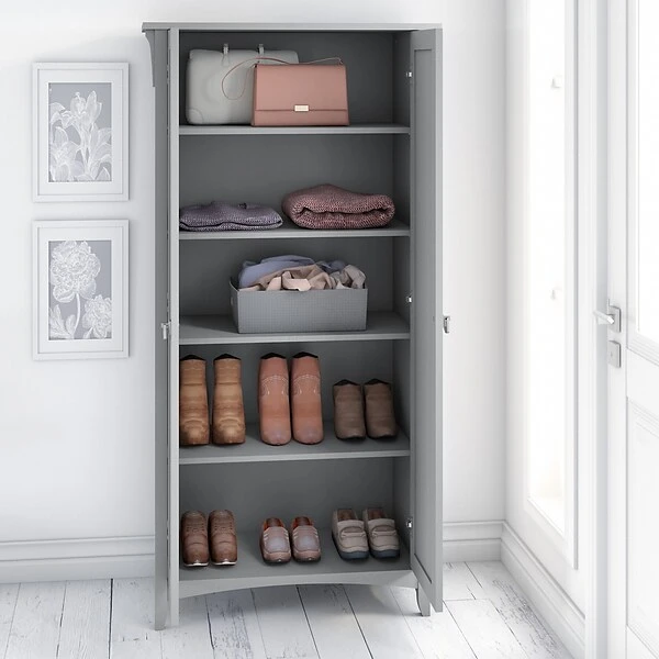 Bush Furniture Salinas 63" Storage Cabinet With 5 Shelves, Cape Cod Gray (SAS332CG-03) 5 Bush Furniture Salinas 63" Storage Cabinet With 5 Shelves, Cape Cod Gray (SAS332CG-03) - Image 5