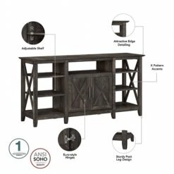 Bush Furniture Key West Tall TV Stand With Set Of 2 Bookcases, Dark Gray Hickory, Screens Up To 65" (KWS027GH) -Prepa Furniture Shop C58B3305 6F9B 47E5 BBC27353E89F0E39 s7