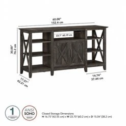 Bush Furniture Key West Tall TV Stand, Dark Gray Hickory, Screens Up To 65" (KWV160GH-03) -Prepa Furniture Shop C81DBAAA 4E34 4320 89B10CF4277785FB s7