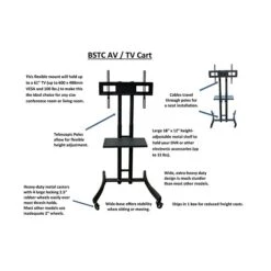 Rocelco Steel TV/AV Cart, Black (BSTC) -Prepa Furniture Shop CCD9CB2D 61ED 4511 897D1BC9EB013D93 s7