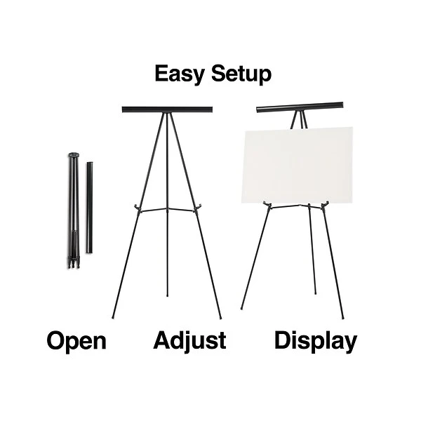Quill Brand® Tri-Lite Display Easel, Black Steel (28220US/50449US) 2 Quill Brand® Tri-Lite Display Easel, Black Steel (28220US/50449US) - Image 2